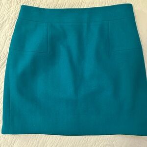 J. Crew Teal Wool Mini Skirt